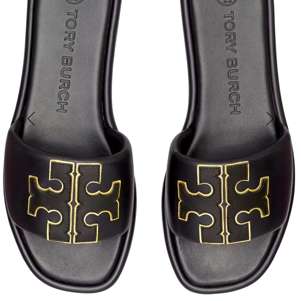 Tory Burch Napa leather slide sandals, brand new never used. With box,